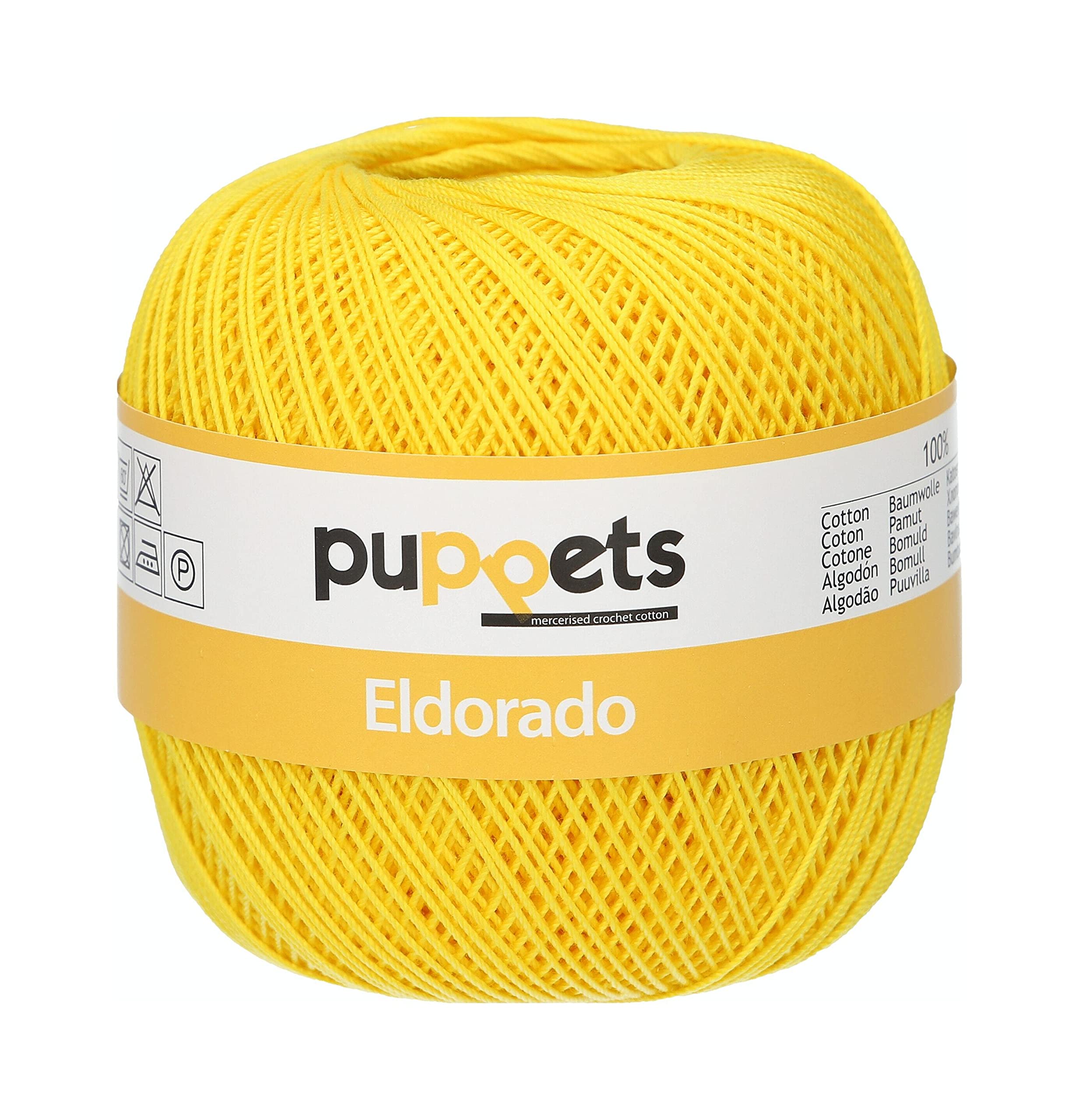 Puppets 4574010-00290 Crochet Yarn, 100% Cotton, 290, Thickness 10, 50 g, 52 g