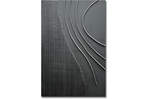 NANKAI Art Hand-Painted Thick Texture Black Minimalist Oil Painting Large Home Wall Decorative Art Oil Painting 45x30 inches