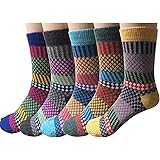 5 Pairs Womens Wool Socks Vintage Soft Cabin Warm Socks