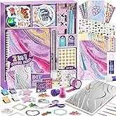 PERRYHOME 2-Pack DIY Journal Kit for Girls - 200+Pcs Journal Set for Tween & Teen Girls, Journaling Art & Crafts Kits, Christmas Gifts for 8 9 10 11 12 13 14 Year Old Girl,Scrapbook&Diary Supplies Set