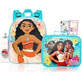 Moana Mini Backpack with Lunch Box Set - Bundle with 11" Disney Small School Bag, Lunch Bag, Stickers, Water Bottle, More | Moana Backpack for Girls 4-6