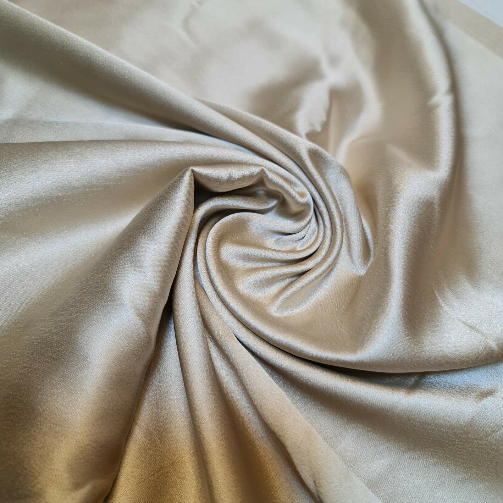 Glossy Charmeuse Silk Satin Bridal Dress Polyester Lining Craft Fabric 44" Meter (5 Meter, Nude)