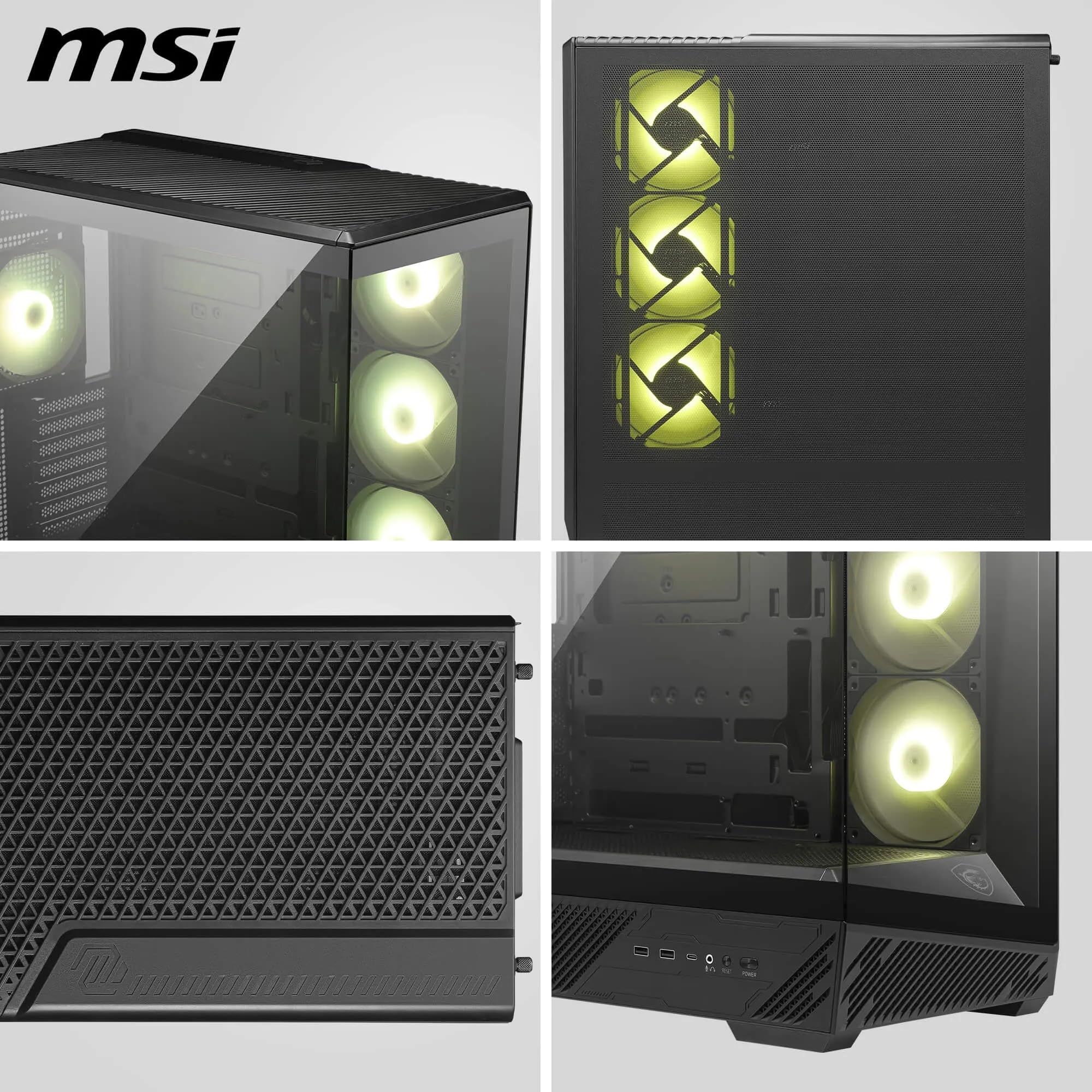 Msi Mag Pano 130R Pz - Mid-Tower Gaming Pc Case - Supports Gpu Up To 400 Mm In Length, Removable Dust Filters, Usb 20Gbps (Type-C), Back-Connect Atx &Amp; Micro-Atx Motherboard Support - View 7