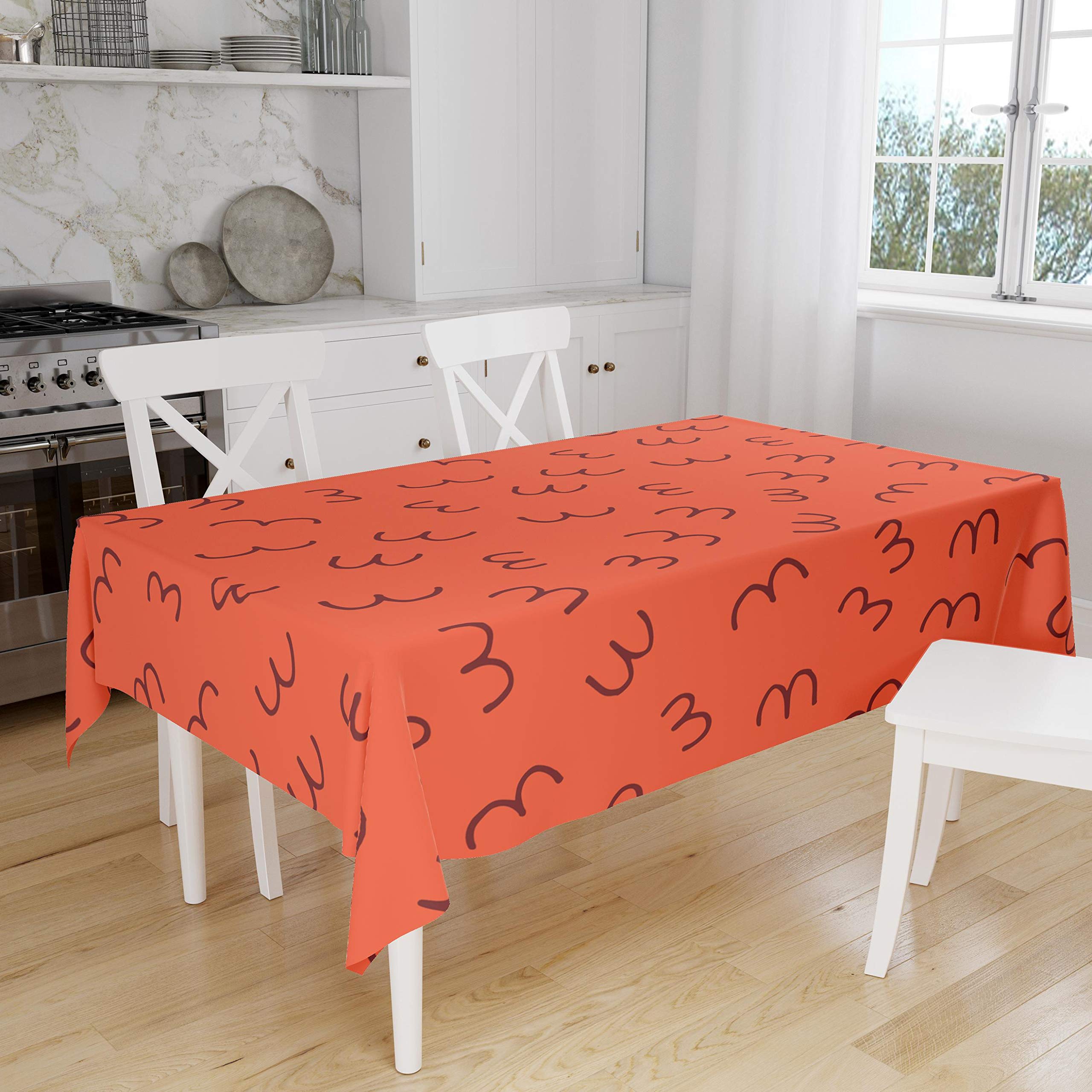 Bonamaison Kitchen Decoration, Tablecloth, Orange Bordeux, 140 x 160 Cm - Designed and Manufactured in Turkey