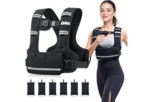 ZELUS Weighted Vest for Women Men, 4-10lb/11-20lb/20-32lb Curve-Fit Ergonomic Design Adjustable Workout Vest with 6 Iron Sand Bags, SGS-Certified Rucking Vest for Strength Training & Cardio Workouts