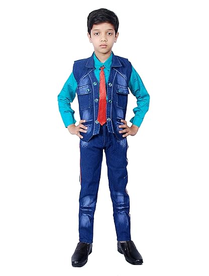 denim jacket shirt and tie