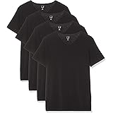 Amazon Brand - Meraki Men's V-neck Undershirt, Pack of 4