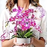 Birthday Cards, Mothers Day Cards with Light and Music, Orchid Oasis, 10 Inch Life Sized Forever Flower Bouquet, Greeting Card for Thank You Cards Get Well Soon for Her Women Wife Mom Daughter Sister (Blank Notecard & Envelope)