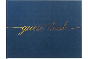 ZICPERY Elegant Wedding Guest Book - Perfect for Wedding Receptions, Baby Showers, Birthdays and Special Events - Polaroid Guest Book with 110 Lined Pages for Sign-In and Photos -Hardcover (Midnight Blue)