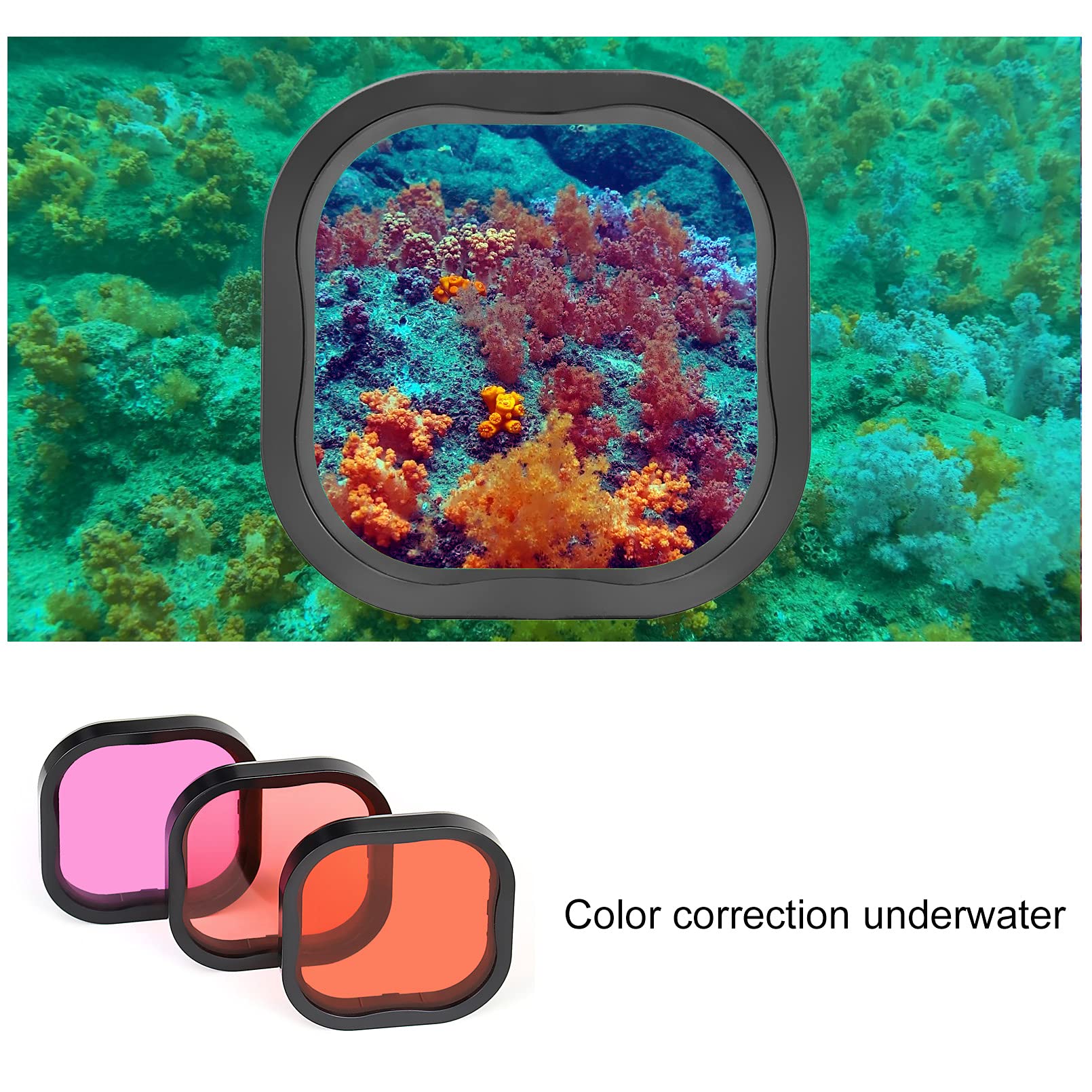 Waterproof Case with Dive Filters for GoPro Hero 13 12 11 10 9 Black, 60M Underwater Protective Dive Housing Case with Red, Snorkel, Magenta, 5X Close-up Macro Filters