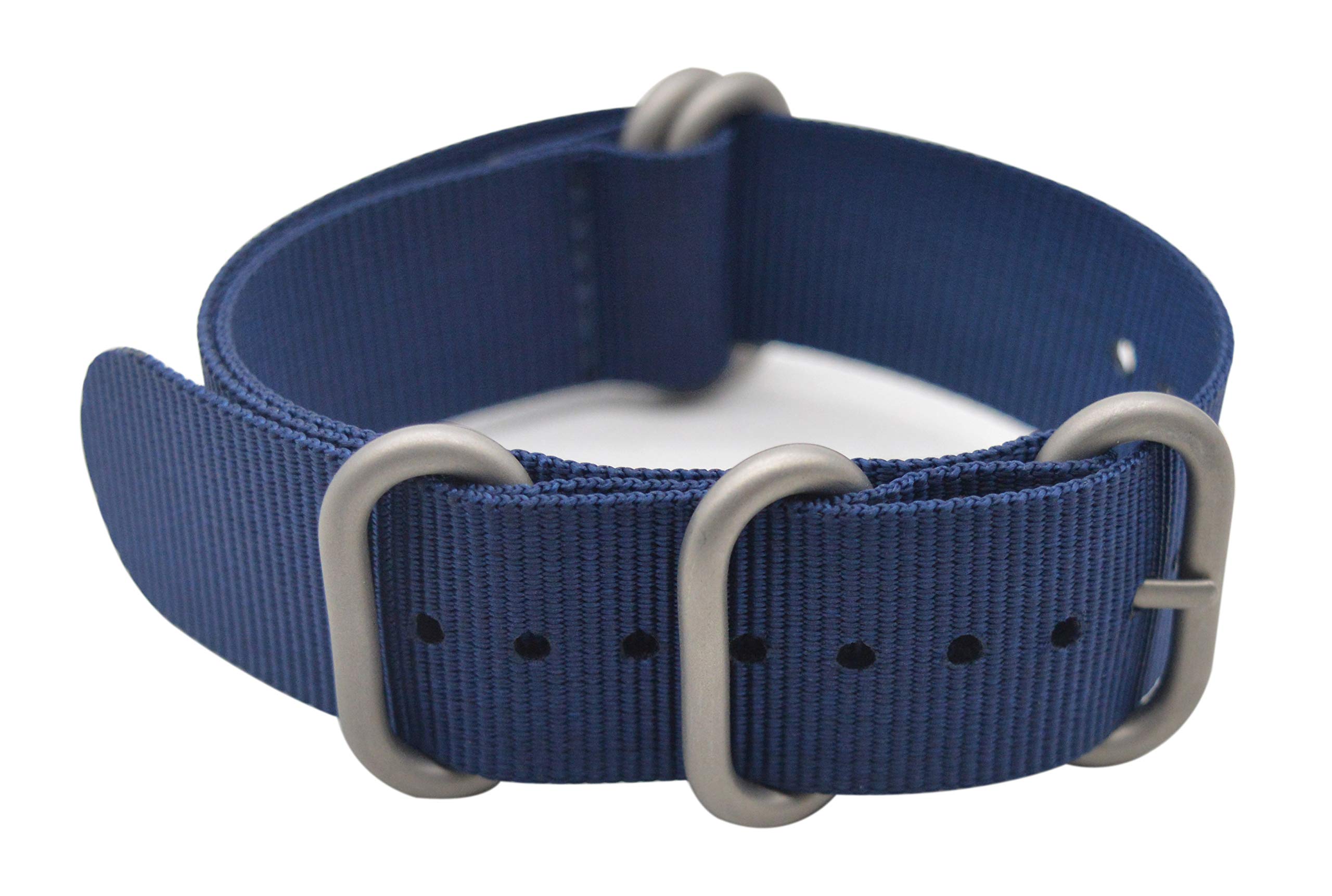 ArtStyle Watch Band with Colorful Nylon Material Strap and, Blue, Size 20mm