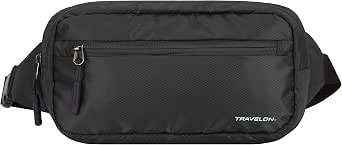 Travelon Unisex Hüfttasche – Wandelbar Als Umhängetasche – RFID-Schutz – Bis 132 Cm Verstellbar