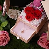 ADDWel Preserved Real Roses & I Love You Necklace Gift for Women view 4