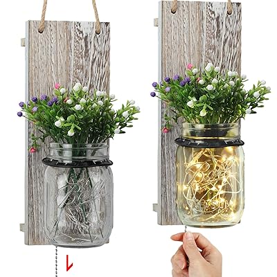 pic Vintage Home Interior Wall Sconces tj moree jar wall sconces vintage home decor with pull chain switch seasonal interchangeable colorful flowers and led strip lights design for