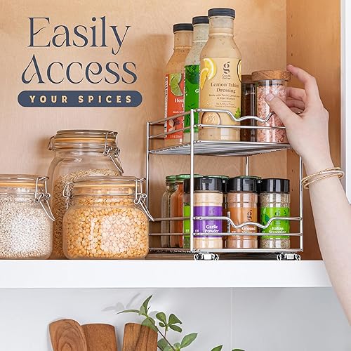 Pull Out Cabinet Organizer for Spices, Cans Heavy Duty with