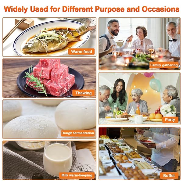 FOKZUCYO FOOD WARMING MAT,FULL SURFACE HEAT ELECTRIC WARMING TRAY,5 TEMP-SETTINGS WARMING MAT FOR FOOD,PORTABLE SILICONE FOOD WARMER MAT WITH HANDLE,FOOD WARMING MAT FOR BUFFET,PARTIES,GATHERINGS