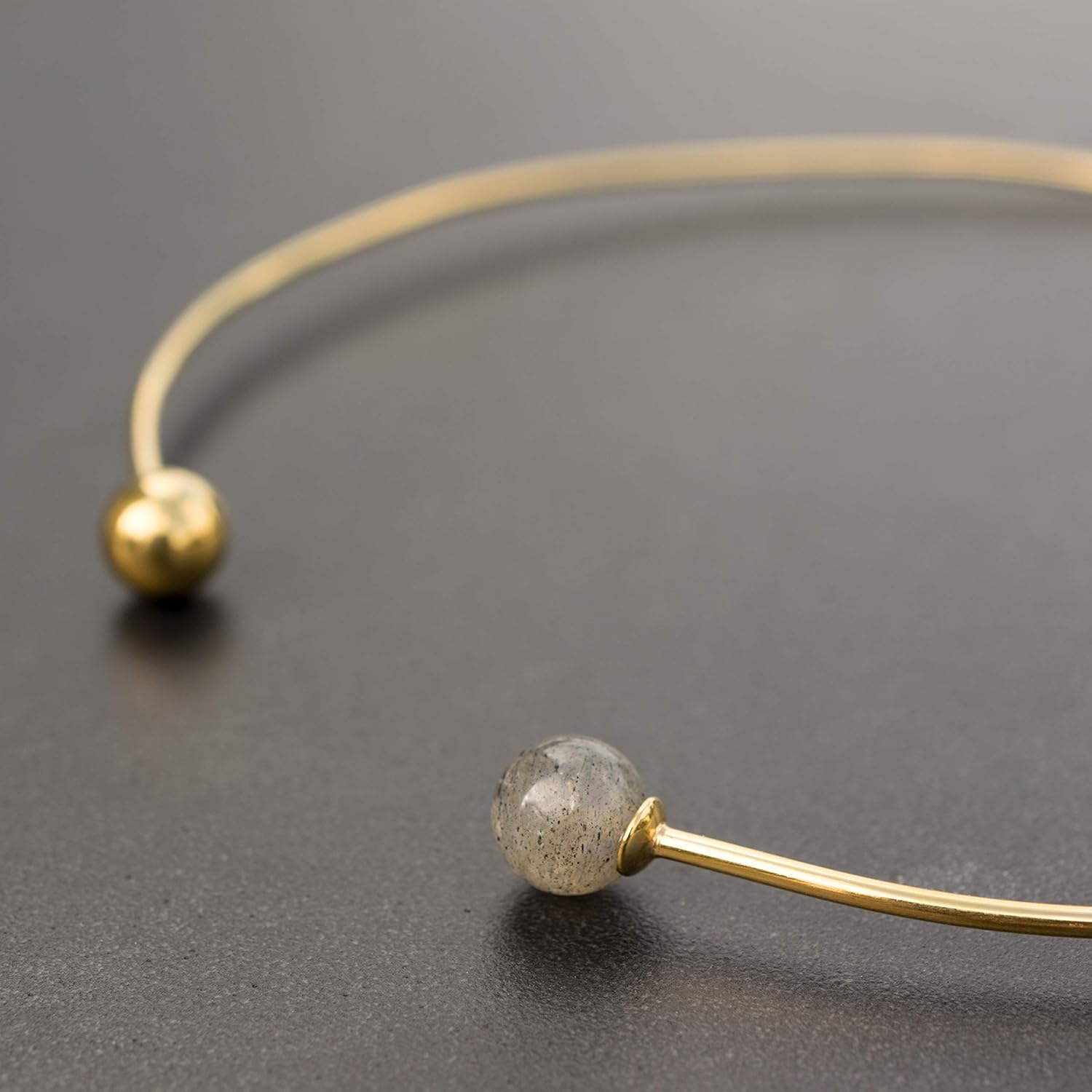 Cuff choker necklace, cuff necklace with labradorite, gold necklace