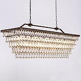 Wellmet Dining Room Crystal Chandelier, 48 Inch