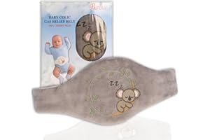 PAFULY Baby Colic Gas and Upset Stomach Relief for Newborns-100% Cherry Seed-Heated Tummy Wrap-Colic Baby Swaddling Belt for Natural Relief–Soothing and Calming (Gray)