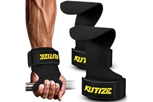 KUTIZE Lifting Straps, Weight Lifting Wrist Wraps for Weightlifting, Heavy Powerlifting, Deadlifts, Rows, Pull Ups, Adjustable Neoprene Padded Gym Workout Strength Training Wrist Hooks for Men/Women