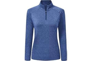 AIRIKE Long Sleeve Golf Polo Shirts for Women Stand Up Collar Thermal Fleece Womens Tank Top