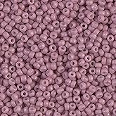Rose Opaque Fancy Frosted Miyuki Japanese round rocailles glass seed beads 11/0 Approximately 24 gram 5 inch tube