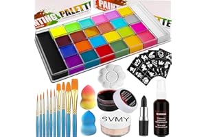 UNIFULL 26 Colors Professional Face Body Paint Kit, Oil Face & Body Paint Kit for Halloween,including 26 Colors Face Paint/Paint Stick/ Brushes/ Special Effects Sticker for Halloween/Fake Blood