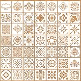 Talavera Stencil Mexican Stencils 4” | Folk Art Stencil Tile Stencils for Painting on Stairs Floor Furniture Wood Cielito Lindo Decor