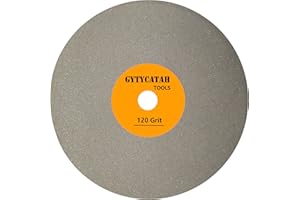 GYTYCATAH Diamond Flat Lap Disc, 4" x 5/8" Arbor 120 Grit, Diamond Coated Flat Lap Wheel for Gemstone Ceramics Stone Glass, Grinding Sanding Disc Lapping Polishing Disc