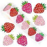 Whaline Strawberry Stickers Roll Holographic Pink Red Berry Fruit Seal Stickers 3 Colors Waterproof Self-Adhesive Decals for Envelope Scrapbook Decor Summer Birthday Party Supplies, 500 Pcs