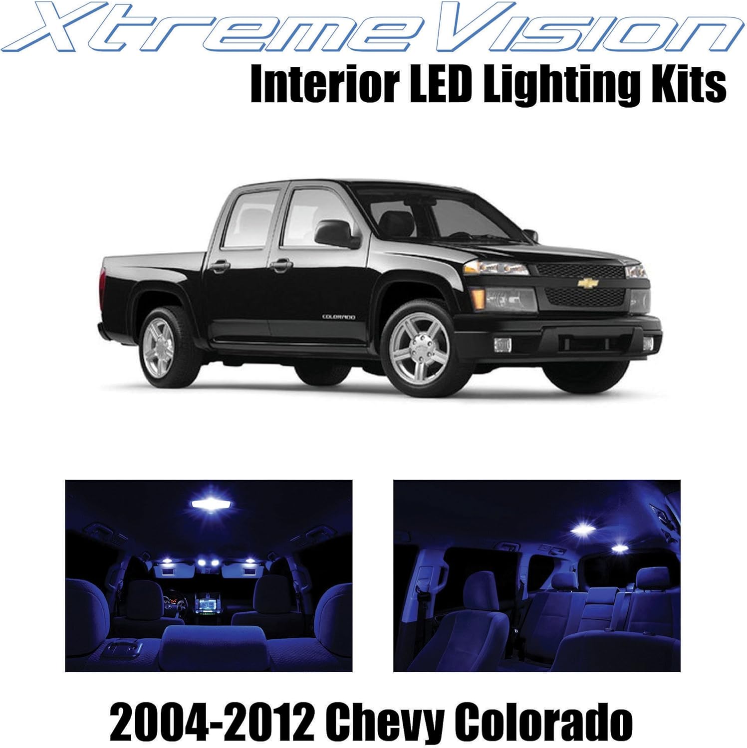 Xtremevision Interior LED for Chevy Colorado 2004-2012 (12 Pieces) Blue Interior LED Kit + Installation Tool