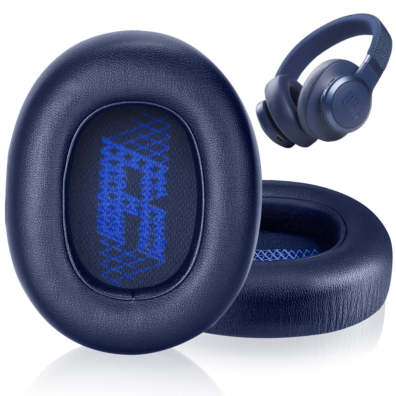 Replacement Earpads Ear Cushion for JBL Live 650BTNC/660 BTNC Headset (DEEP Blue)