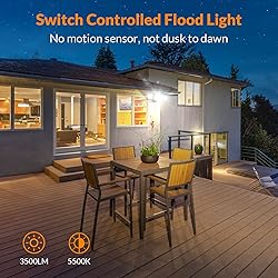 LEPOWER 3500LM LED Flood Light Outdoor, Switch