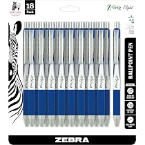 Zebra Z-Grip Flight Kugelschreiber – 1,2 Mm Mine, Schwarz, 4er Pack, Mit Gummigriff