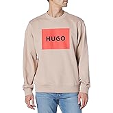 HUGO mens Big Square Logo Long Sleeve Sweatshirt