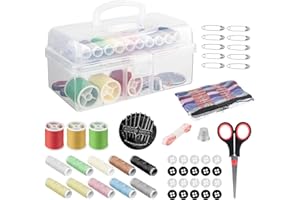 Find Scrapblooms Portable Sewing Kit Sewing Storage Box with Scissors,Sewing Needles Thimble,Sewing Starter kit for Adults Beginners Projects