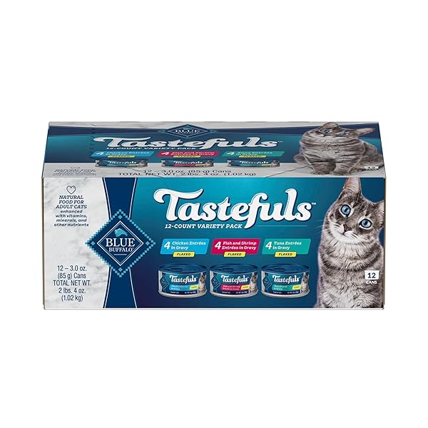 BLUE BUFFALO TASTEFULS FLAKED WET CAT FOOD VARIETY...