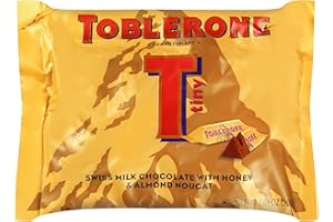 Tiny Toblerone Milk Chocolate Bars with Honey and Almond Nougat, 7.05 oz (25 Pieces)