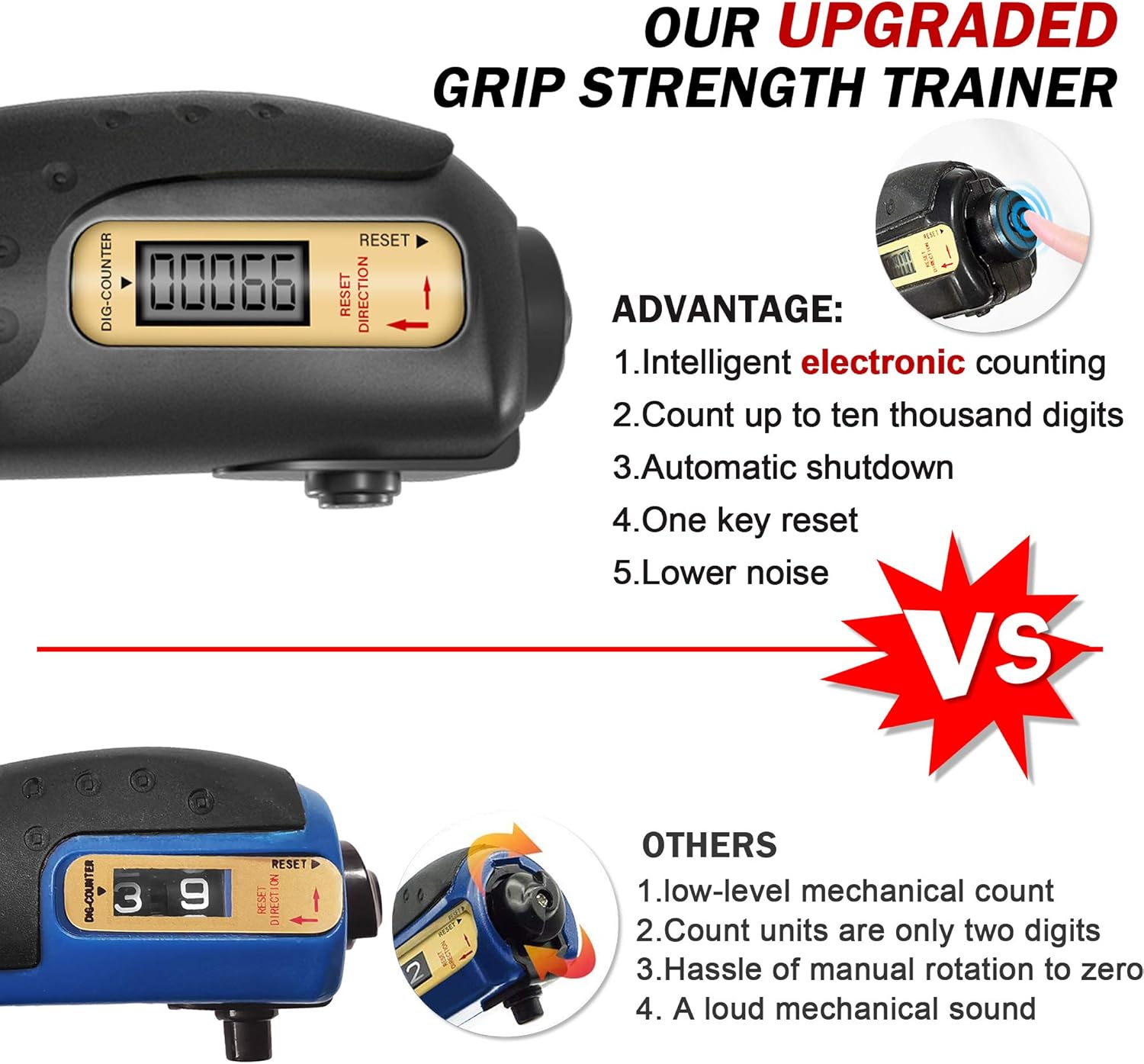 [Upgrade] Hand Grip Strengthener Workout Kit (6 Pack), Forearm Workout, Electronic Counting, Adjustable Resistance Grip Trainer, Finger Stretcher, Finger Exerciser, Grip Ring, Stress Relief Grip Ball : Sports & Outdoors