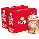 Happy Tot Organics Super Bellies Stage 4, Organics Banana, Carrot and Strawberry, 4 Ounce Pouch (Pack of 16)