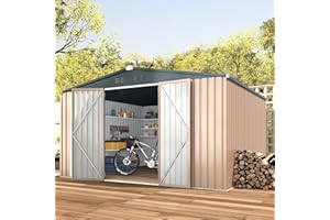 U-MAX 12' x 10' Metal Storage Shed for Ourdoor, Extra Large Yard Steel Shed (116 Sq.Ft Land) with Design of Lockable Doors, Tool and Utility Storage for Backyard, Garden, Patio, Outside use