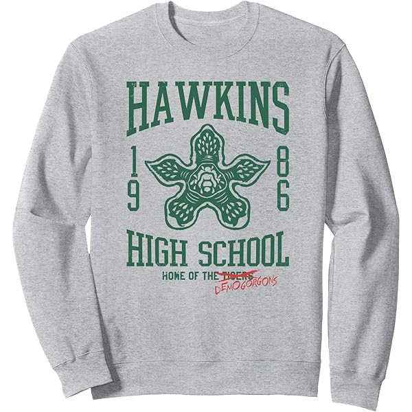 Amazon.com: Stranger Things 4 Hawkins Tigers Faded Logo Sweatshirt