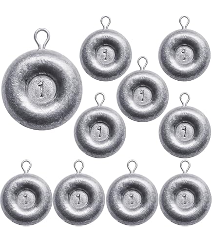 Piombi Da Pesca Fiume 4oz A Forma Di Moneta - 10 Pezzi SinkerStop.com Per Acqua Dolce E Salata