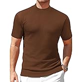 Vssjavun Men's Mock Turtleneck Sweater Short Sleeve Turtle Neck Knit Pullover Sweaters Casual Basic Tee