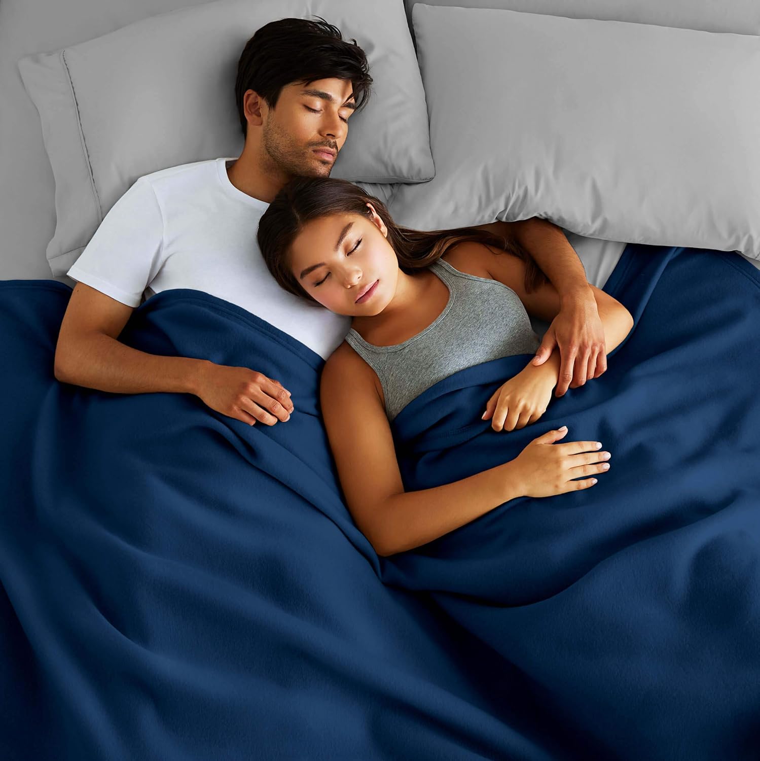 Bare Home Polar Fleece Blanket - Full/Queen - Warm Cozy - Hypoallergenic Premium Poly-Fiber Yarns - Thermal - Lightweight Bed Blanket (Full/Queen, Dark Blue): Home & Kitchen