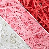 Rainmae Valentine's Day Gift Basket Filler Bulk, Red White Pink Crinkle Cut Paper Shred Filler for Gift Box, Basket Filling for DIY Crafts Gift Wrapping,Wedding Anniversary Party Decorations 10oz/300g