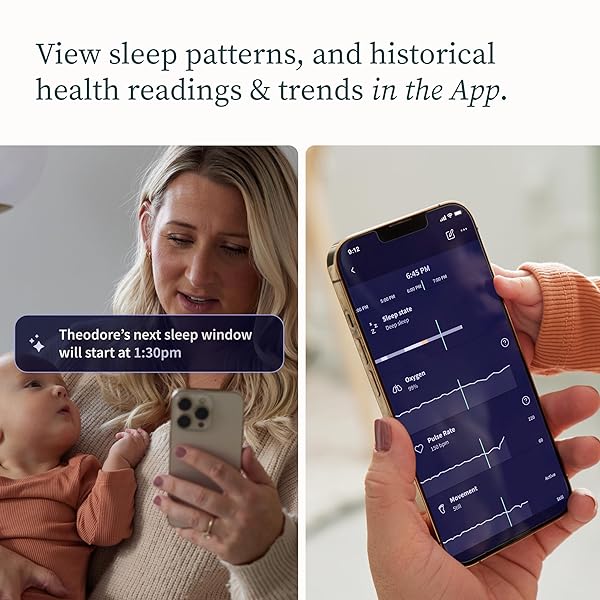 OWLET® DREAM DUO SMART BABY MONITOR: FDA-CLEARED DREAM SOCK® PLUS OWLET CAM 2- TRACKS & NOTIFIES FOR PULSE RATE & OXYGEN WHILE VIEWING BABY IN 1080P HD WIFI VIDEO