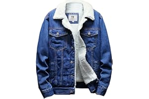 Men's Fleece Lined Denim Jackets Warm Winter Thicken Trucker Jacket Jean Coat Classic Distressed Washed Outwear