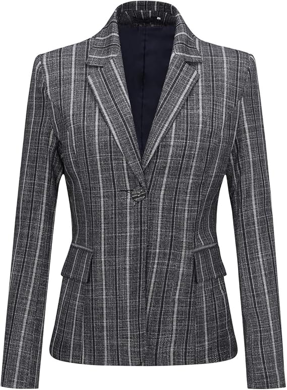 Amazon レディース テーラードジャケット カジュアル ストライプ柄 スリム フォーマルジャケット オシャレ 春秋 通勤 コート エレガント ブレザー オフィス 入学式 入園式 大きいサイズ コート ジャケット 通販