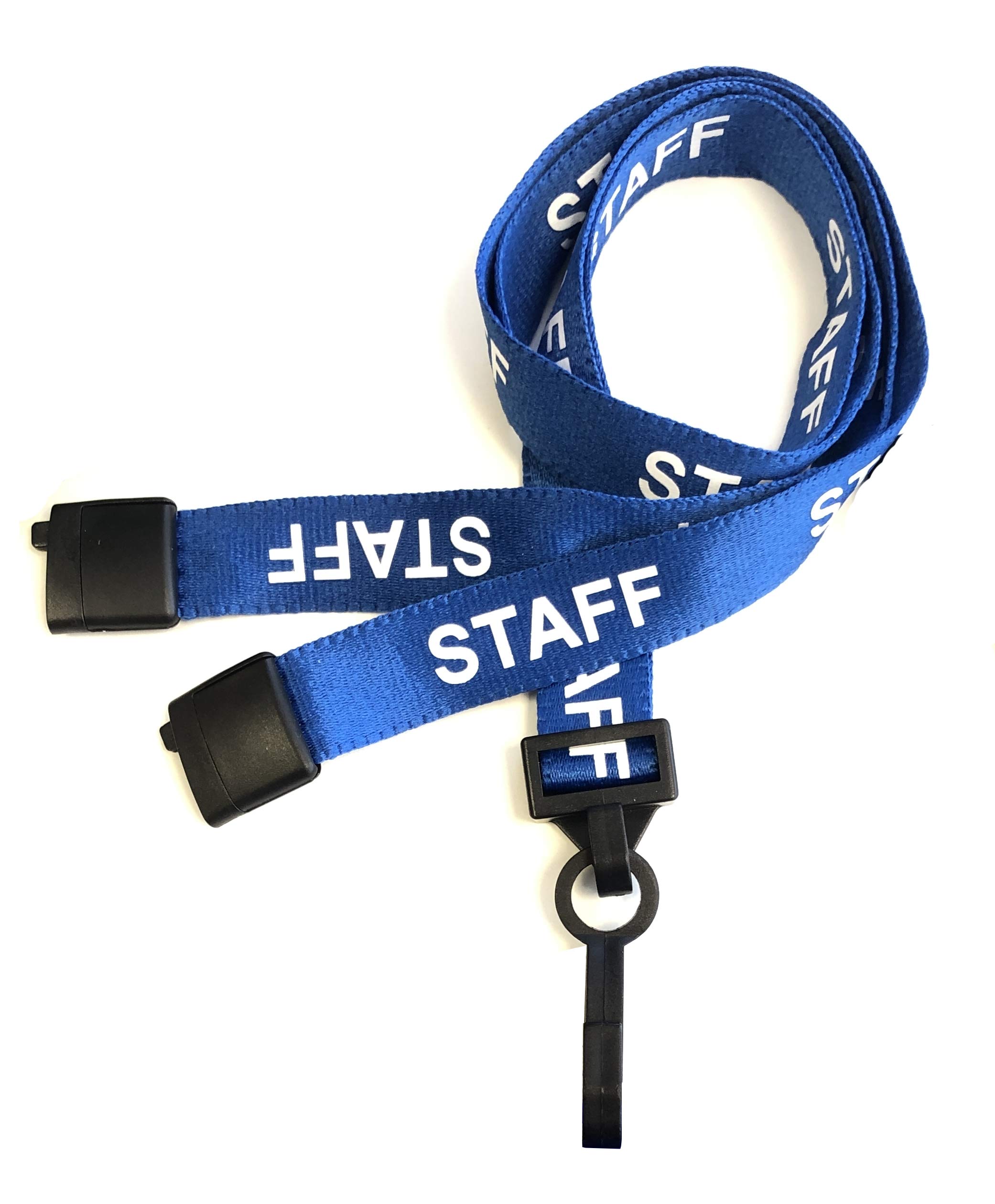 PCL Media ltd® Blue Staff Lanyard for use with ID Card Holders with Safety Breakaway Clip Staff Lanyards